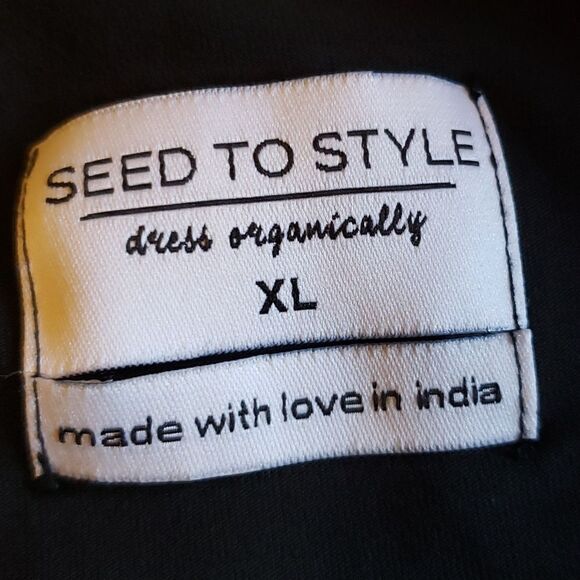 SEED TO STYLE Organic Cotton Black Side Ruching T-Shirt Pullover Lounge Dress xl - Picture 6 of 12